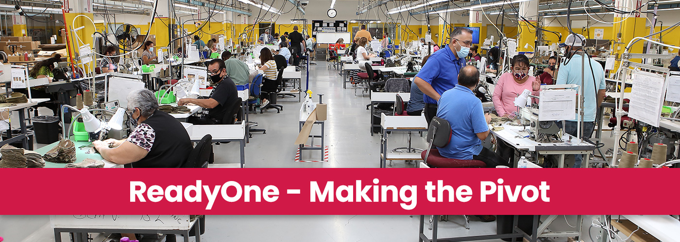 Professionals with disabilities are making personal protective equipment on the factory floor at ReadyOne.