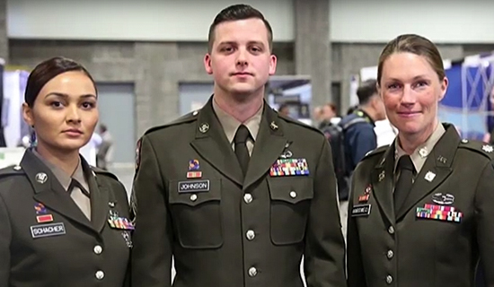 People with disabilities help members of the military step out in style