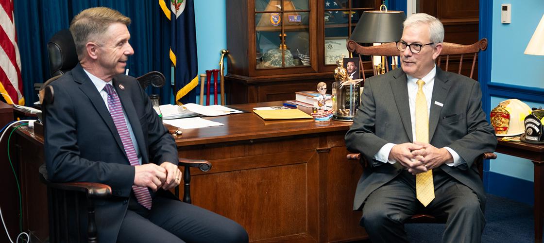 Congressman Rob Wittman, Vice Chairman of the House of Armed Services Committee, and SourceAmerica President & CEO Richard Belden, at a Captial Hill meeting, 2024