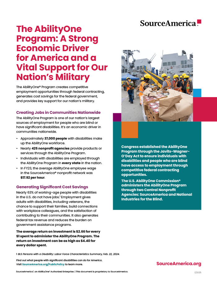 The AbilityOne Program: A Strong Economic Driver for America and a Vital Support for Our Nation's Military